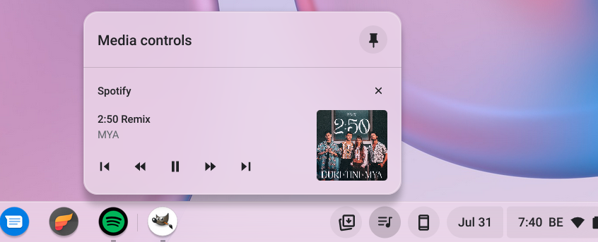 Media controls in chrome os