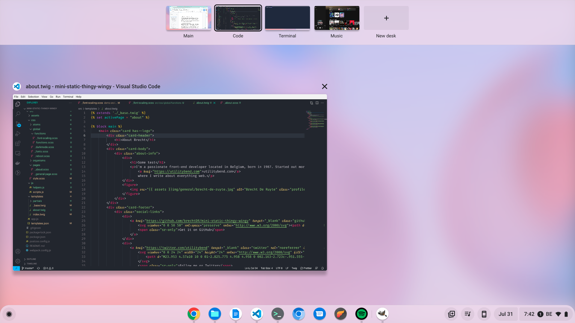 Workspaces or desks in chrome os