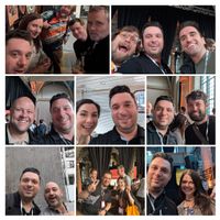 A collage of me taking selfies with a bunch of people at css day, smiling in each one of them