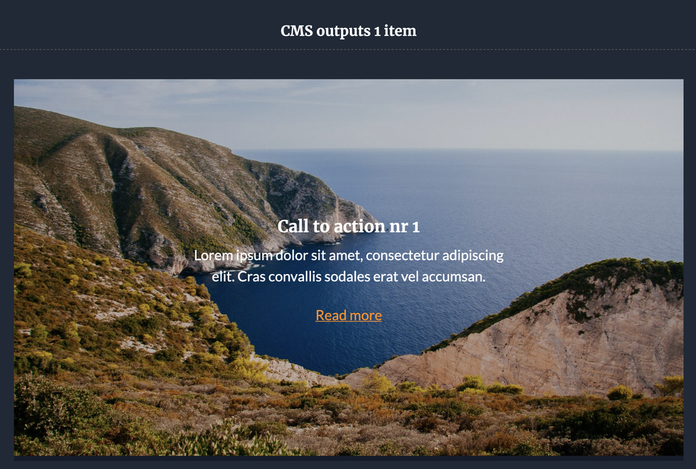 Full width card example with container queries