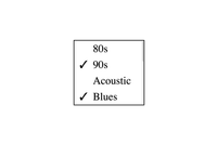 A customizable multiple select element with checkmarks next to selected options