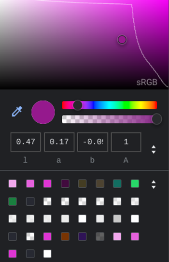 HD color panel with hinting in Chrome DevTools