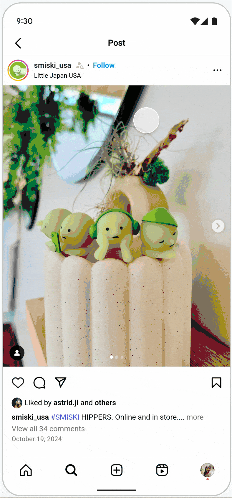 A peudo-element with an icon next to the link is clicked to open the popover