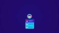 A blue select on dark background, the select has the text pokeball on it