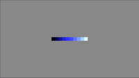A pattern of 10 colors ranging from dark to light blue against a gray background, but the colors are much more vivid in the center, darker at the start and lighter at the end compare to the previous image