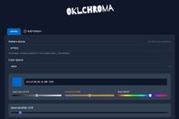 A screenshot of the tool whrere you can see the oklchroma title and some color inputs with range sliders