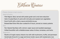 An open select with some course choices for a menu
