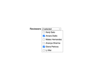 A multiple select with size attribute set to 1, showing a dropdown-like appearance