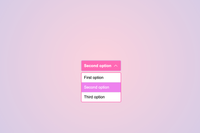 A pink select with a listbox underneath it that is white and has a pink border