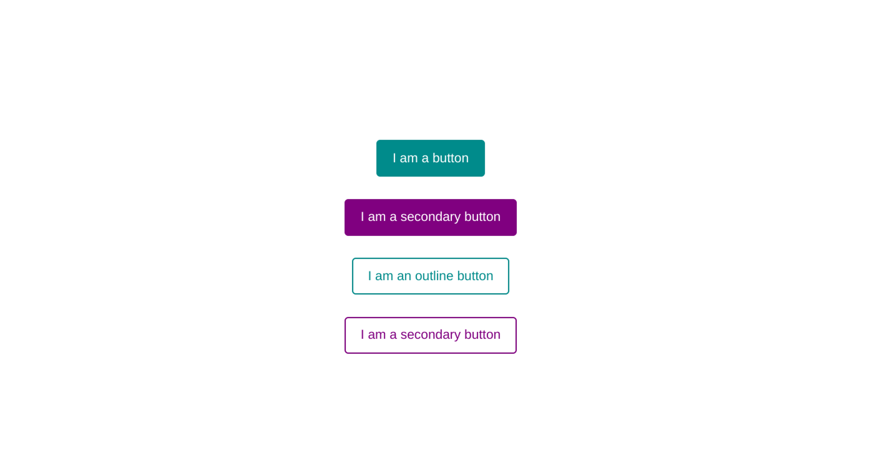 primary and secondary button and their outline variants on hover