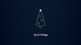 A christmas tree with text underneath it: stylish holidays