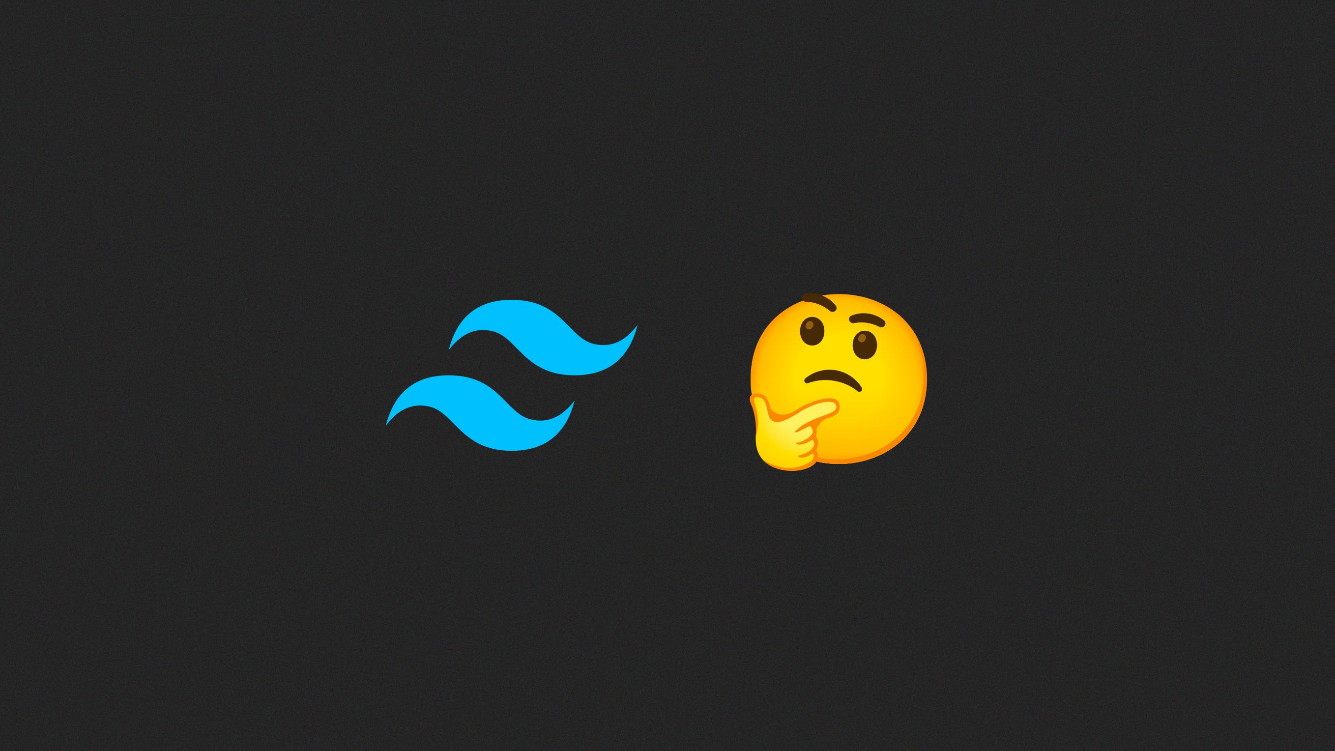 Tailwind CSS logo with thinking emoji
