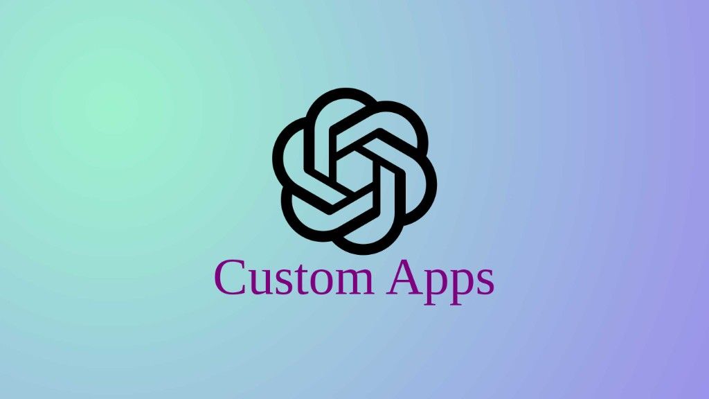 OpenAI logo with Custom Apps text on a gradient background